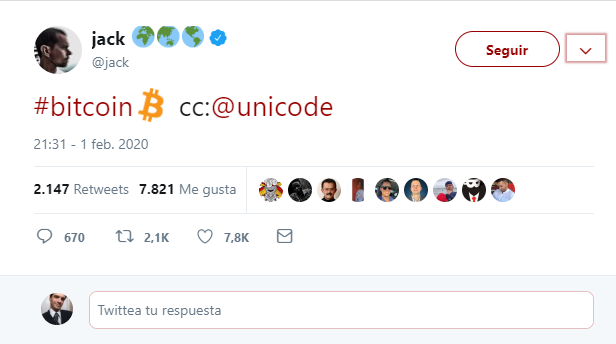 Jack Dorsey tuitea sobre Bitcoin, estrenando un emoji con su logotipo