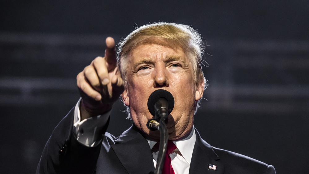 Donald Trump pointing the finger