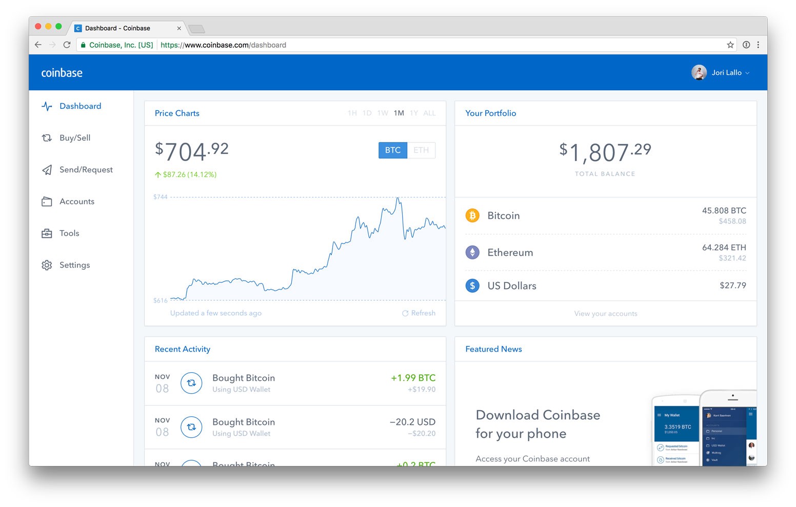 how to see your history on coinbase