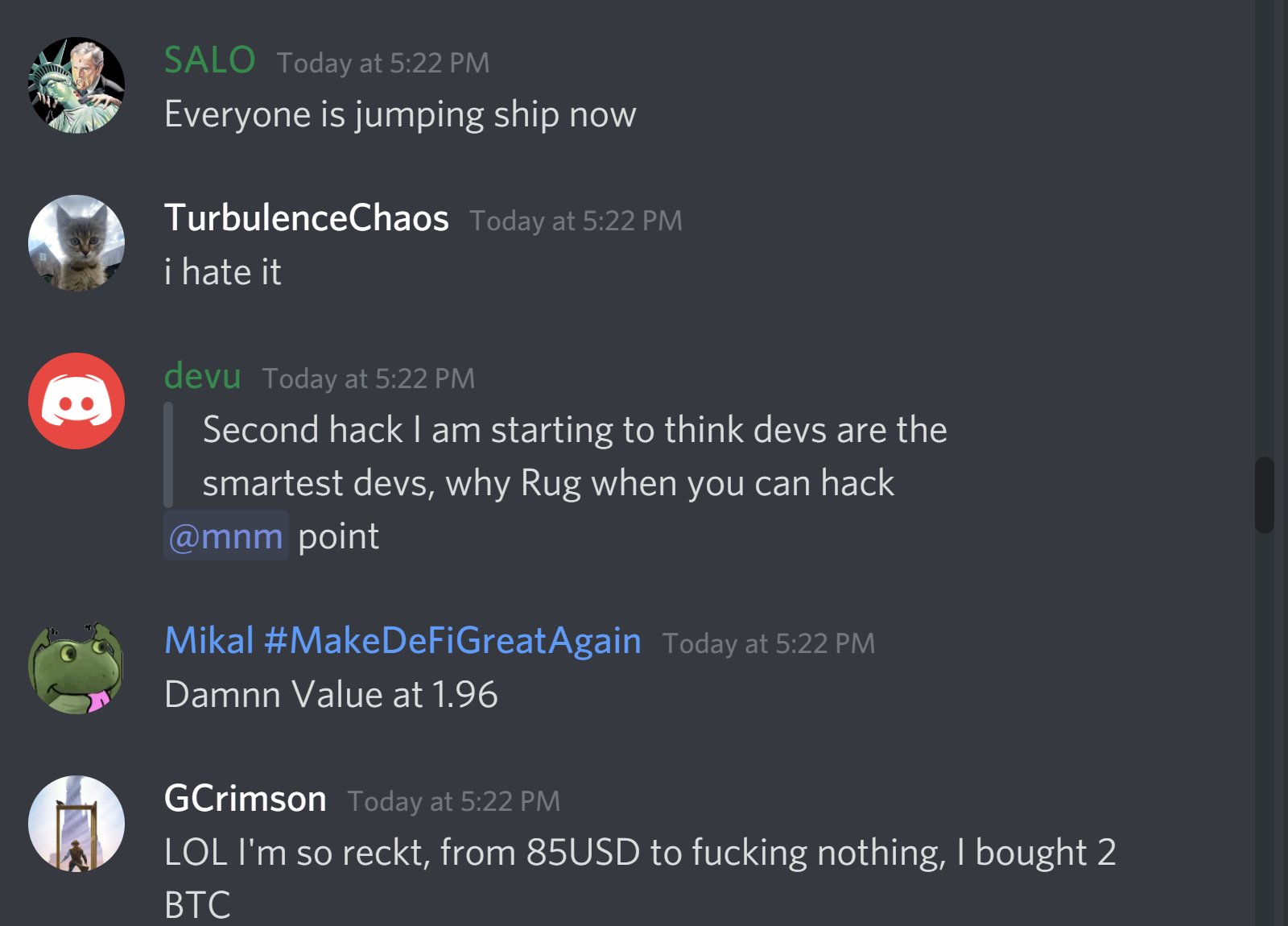 Cuộc trò chuyện Discord của DeFi.