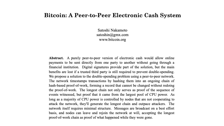 The Bitcoin Whitepaper