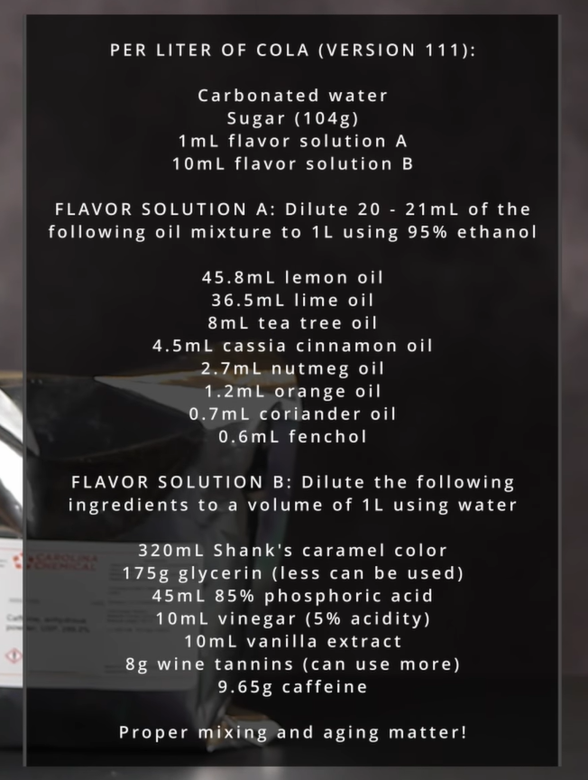 recipe for DIY Coca Cola