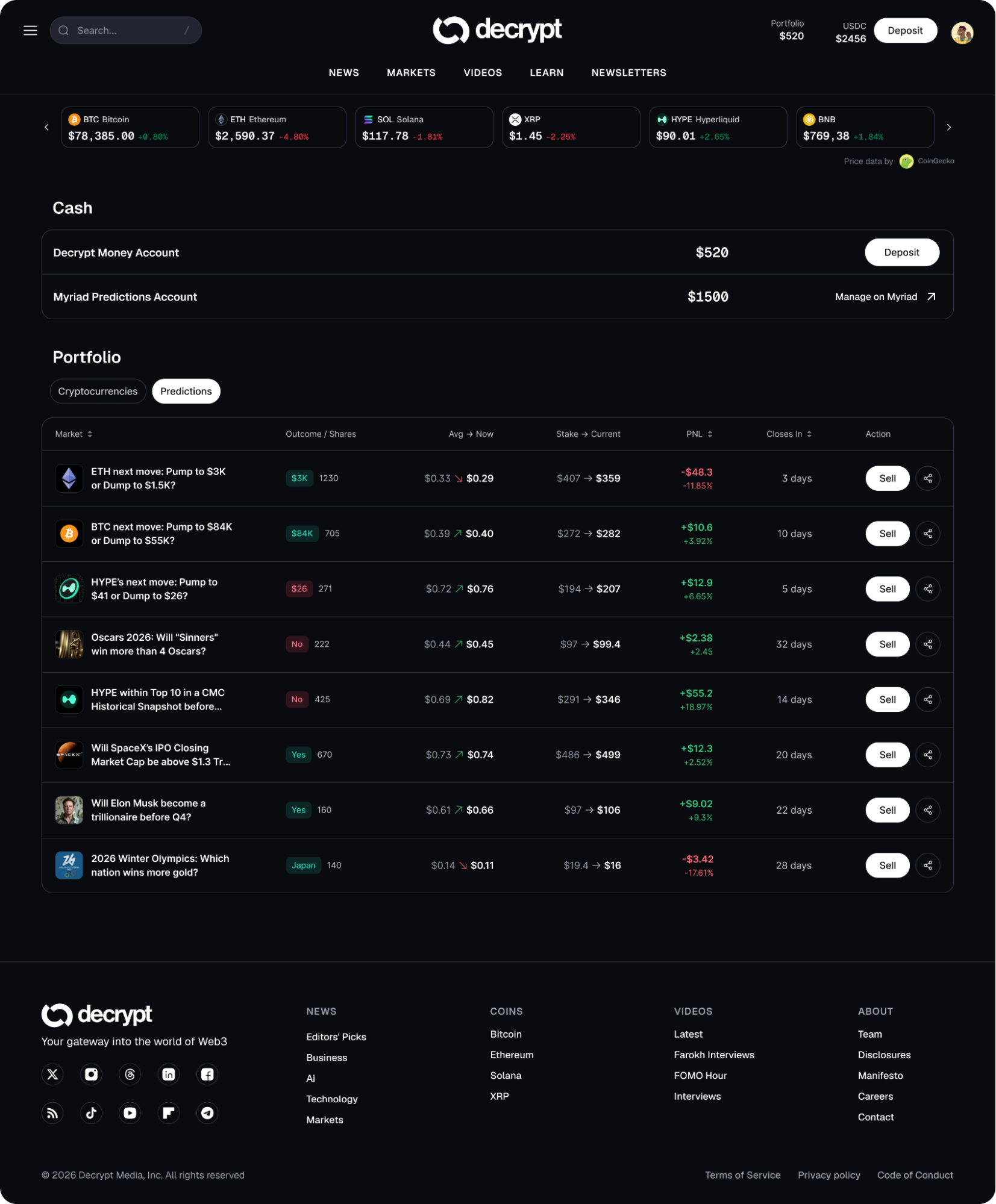 Decrypt 在 Solana 上线 Money Accounts,统一接入信息交易平台 2